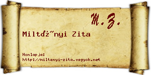 Miltényi Zita névjegykártya